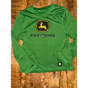 John Deere Boys Green Long Sleeve Performance Graphic T-Shirt Size S 6-7